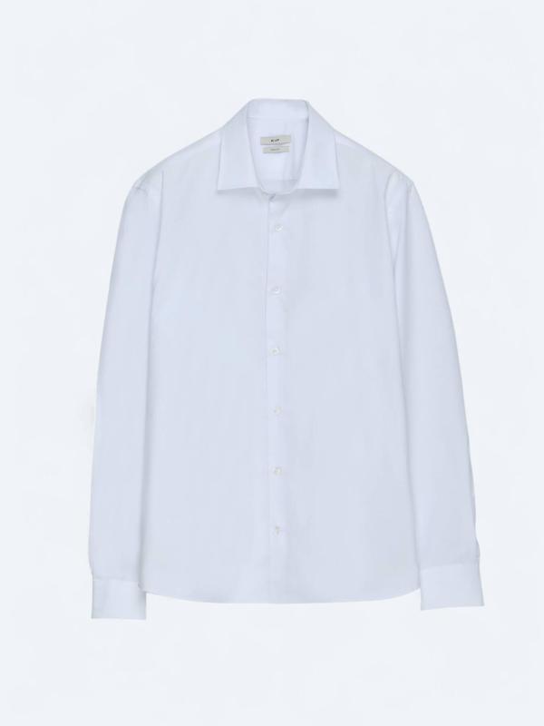 Beyaz Regular Fit Dokuma Klasik Pamuk Karışımlı Gömlek - Image 1