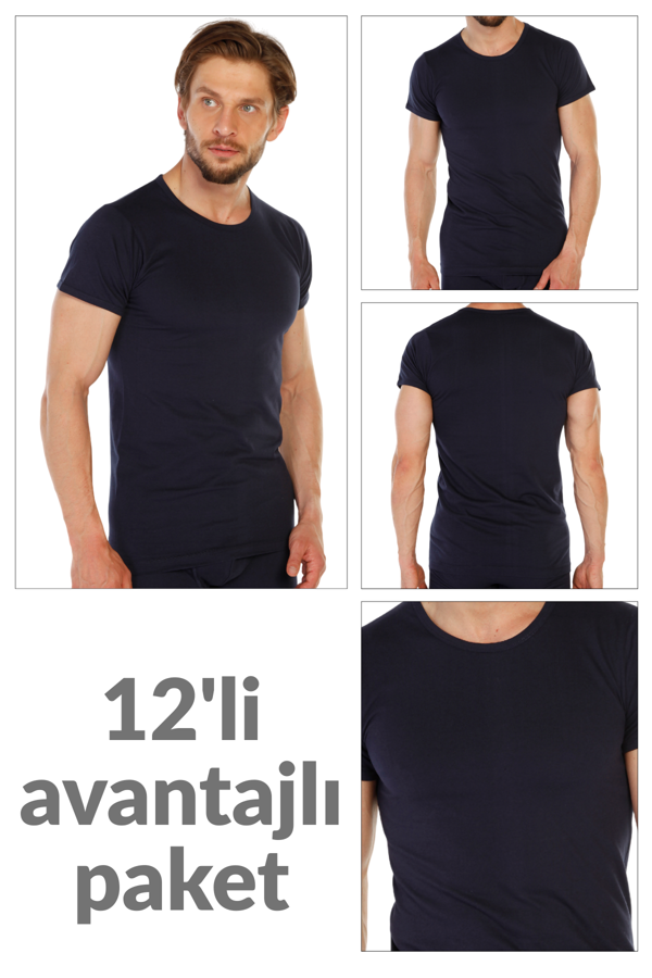 12 li Paket %100 Pamuk O Yaka Erkek Süprem Fanila 314 - Image 1