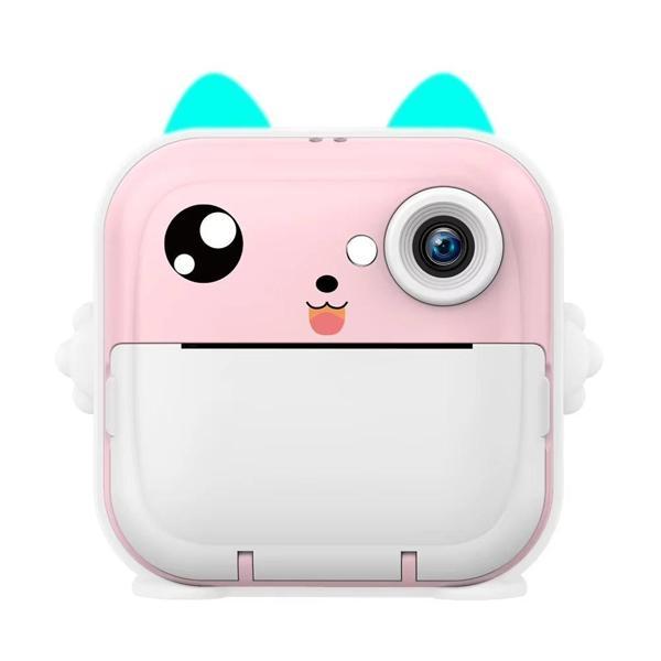 Anlık Termal Yazıcılı Dijital Çocuk Kamerası 2.0 Inc HD Şipşak Fotoğraf Makinesi AE110 Pembe - Image 1