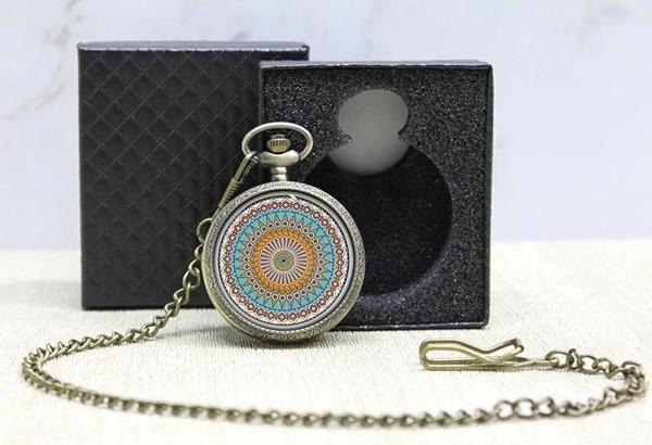 Özel Kutulu Mandala Deseni Köstekli Saat Alk4678 - Image 1