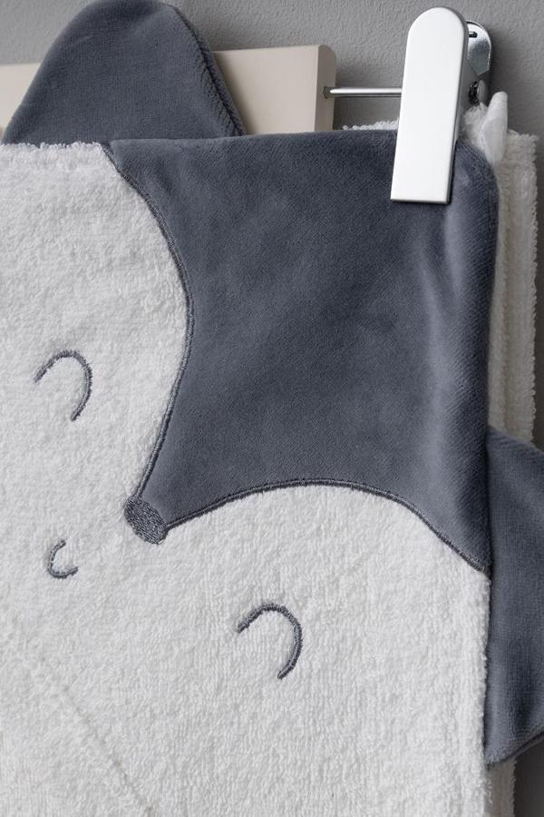 Bebitof %100 Pamuk Tilki Desenli Bebek Bornoz Seti BBTF.BYZ.30045 - Image 1