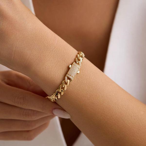 Altın Gurmet Bileklik İtaly Kilit 19 cm En 7 mm  - Image 1