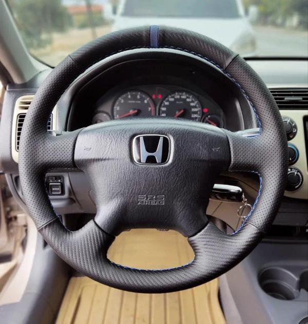 Honda Vtec 1 Araca Özel Direksiyon Kılıfı Direksiyon Uyumlu NOKTA KARBON - Image 1