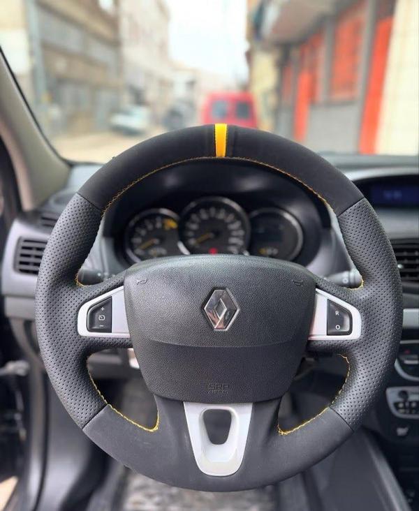 Renault Fluence Megane 3 Scenic Direksiyon Kılıfı Araca Özel SARI Yüzüklü - Image 1