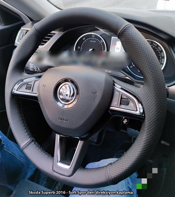 Skoda Superb 2015-2017 Araca Özel Dikmeli Direksiyon Kılıfı (Aracınızın Direksiyonuyla Teyit Ediniz) - Image 1