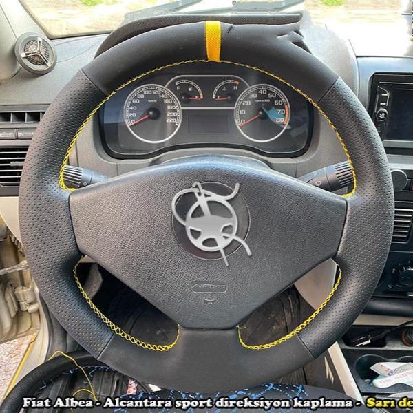 Fiat Albea Araca Özel Direksiyon Kılıfı (Nubuk Noktalı Yüzüklü) - Image 1