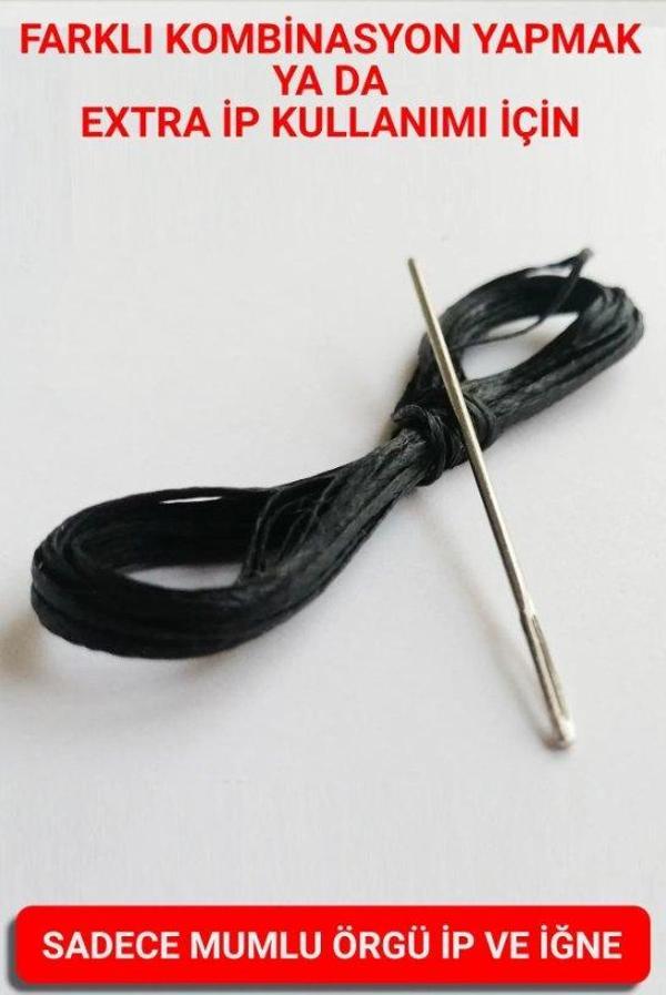 Direksiyon Kılıfı Dikmek İçin Mumlu İP Ve iğne 5 Metre SİYAH - Image 1