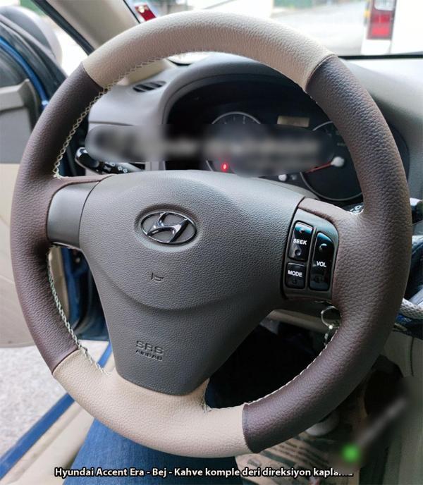 Hyundai Accent Era Araca Özel Direksiyon Kılıfı (Krem Kahverengi) - Image 1