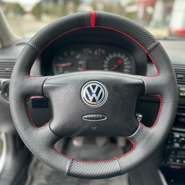 Volkswagen Golf 4 Araca Uyumlu Direksiyon Kılıfı (Noktalı Karbon Yüzüklü ) - Image 1
