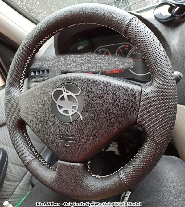 Fiat Albea Araca Özel Deri Direksiyon Kılıfı (Noktalı Düz) - Image 1