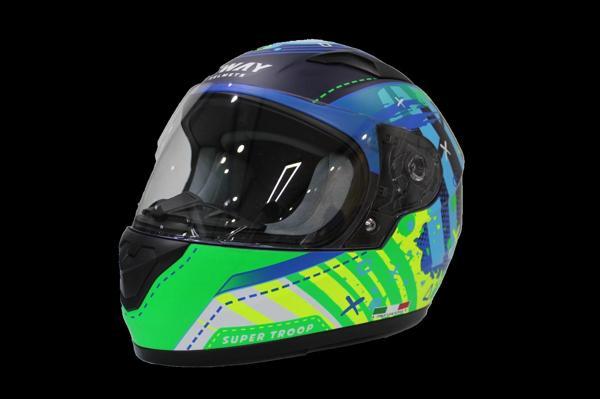 KASK ÇOCUK SWAY 815K GLOSS ALIEN BLUE/GREEN FULL FACE - Image 1