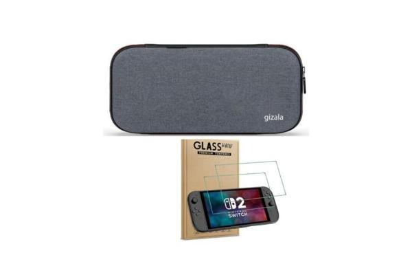 gizala Switch 2 Slim Taşıma Çantası + Switch 2 Temperli Cam Ekran Koruyucu 2li Bundle Paket - Image 1
