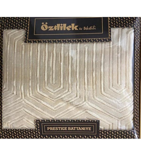 Özdilek Prestige Kalın Embos Çift Kişilik Battaniye (220x240)-Bej Yeni Desen - Image 1
