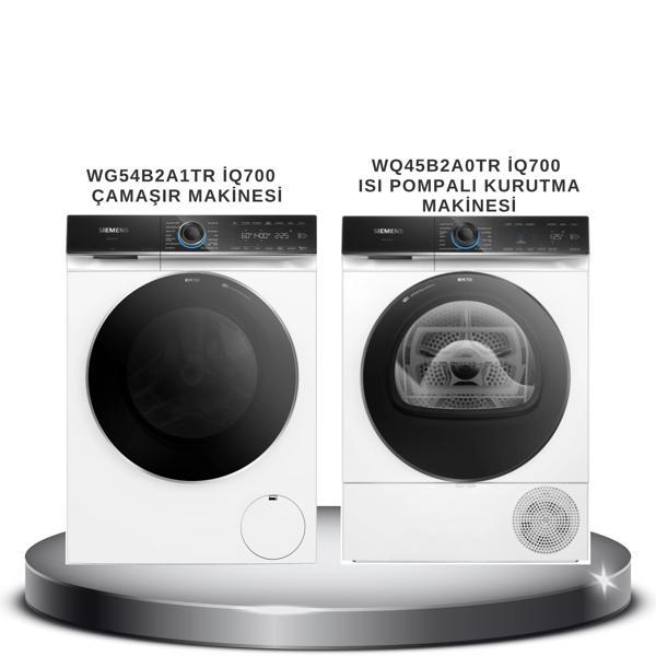 WG54B2A1TR iQ700 1400 Devir Çamaşır Makinesi 10 Kg + WQ45B2A0TR iQ700 Isı Pompalı Kurutma Makinesi 9 Kg - Image 1