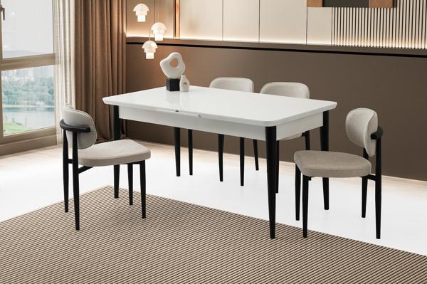 Tekno Polo MDF Açılır Mutfak Masa Sandalye Takımı 90x160  - Image 1