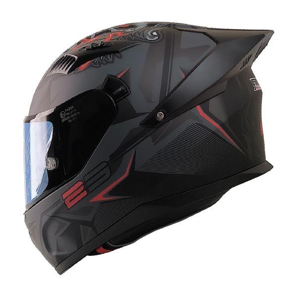 Motosiklet Kask Ece 22.R06 Double Vizörlü Full Face Spoiler Motor Kaskı Beast Black - Image 1