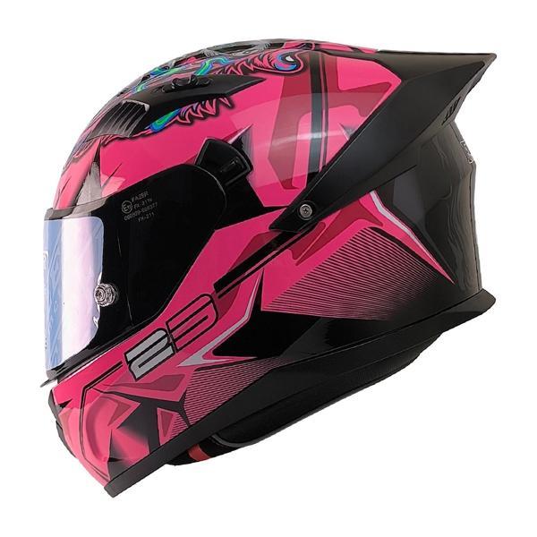 Motosiklet Kadın Kaskı Ece 22.R06 Double Vizörlü Full Face Motor Kask Beast Pink - Image 1