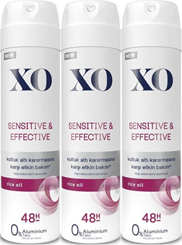 XO Deodorant 150ML Women-Kadın Sensitive & Effective (3 Lü Set) - Image 1