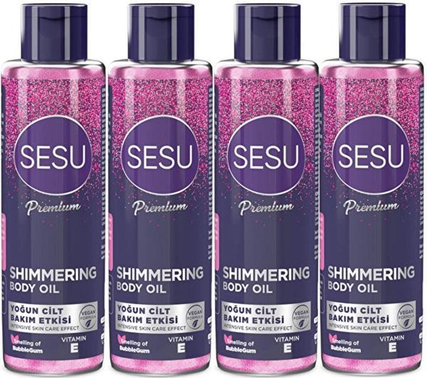 Sesu Simli Cilt Bakım Yağı 150ML (Shımmering Body Oıl) (4 Lü Set) - Image 1