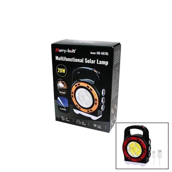 3ın1 20w Solar - Usb Şarjlı El Feneri - Powerbank El Çantası Modeli - Image 1