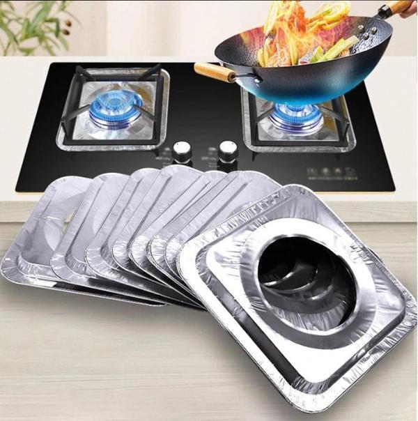 Kare Ocak Üstü Yağ Koruyucu Alüminyum Levha 23*23 Cm 10 Adet - Image 1