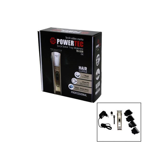 Powertec Tr-558 Şarjlı Saç Sakal Ense Çizim Traş Makinesi T Bıçak - Image 1