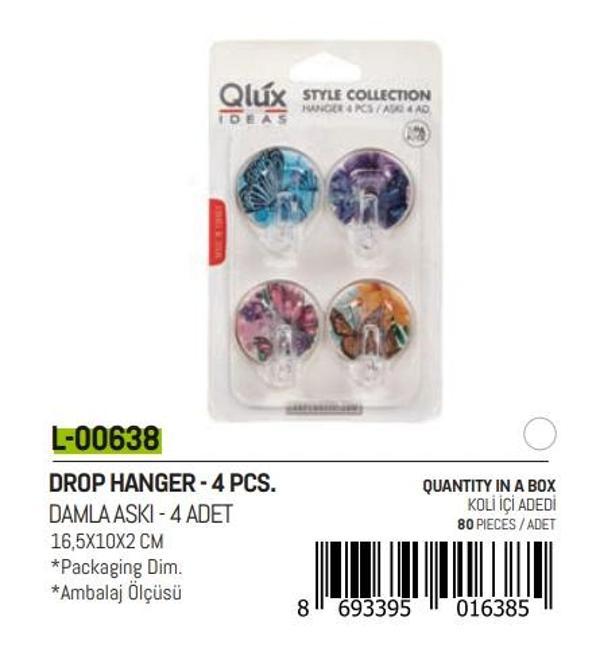 4 Parça  Damla Küçük Yapışkan Askı - Image 1