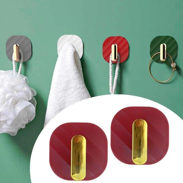 2li Yapışkanlı Retro Askılık Dolap Kapak Kulpu Kırmızı - Image 1