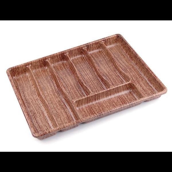 Büyük - Ahşap Renk - 7 Bölmeli Çekmece İçi Kaşıklık 50x37cm - Image 1