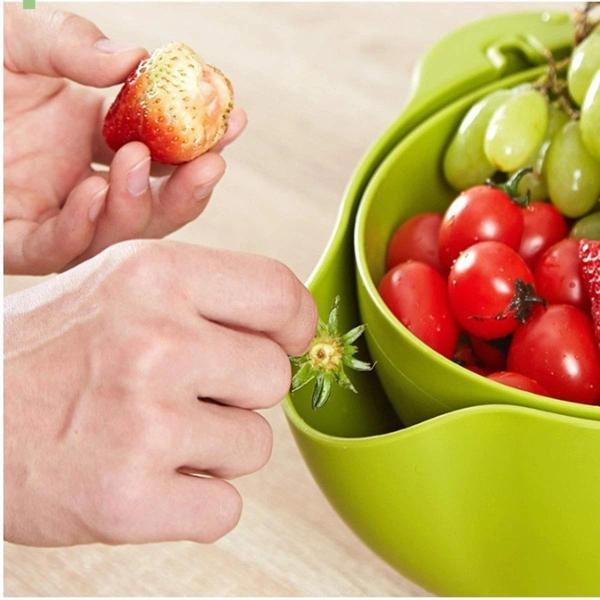 Çok Amaçlı 360 Derece Dönebilir Pratik Hazneli Mutfak Süzgeç Elek - Image 1