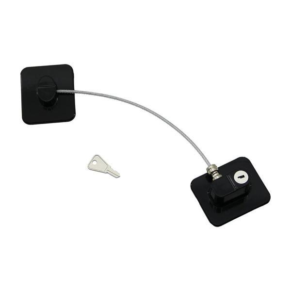 Siyah Plaka   Halatlı  Emniyet Kilit  5x6cm Yapışkanlı Montaj=2pcs Plaka   Halat=18.8cm - Image 1