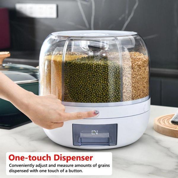 Kuru Gıda Ve Bakliyat Organizeri 360° Dönebilen 6 Bölmeli Ayrıştırıcılı Hava Geçirmez - Image 1