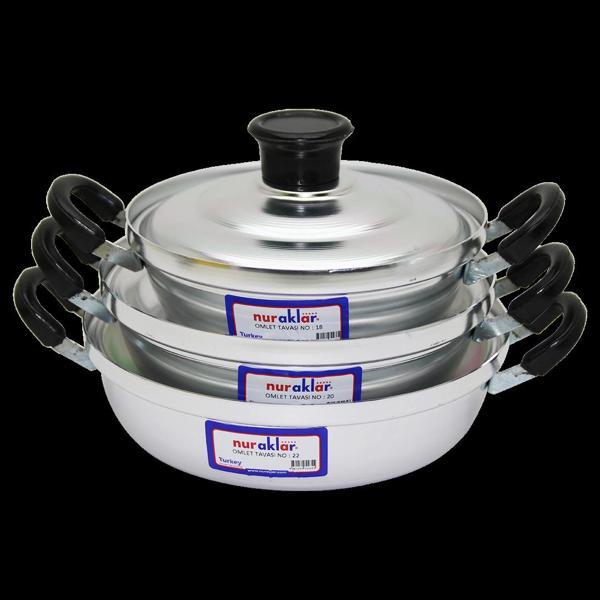 3lü Alüminyum Omlet Set No-18-20-22 - Image 1