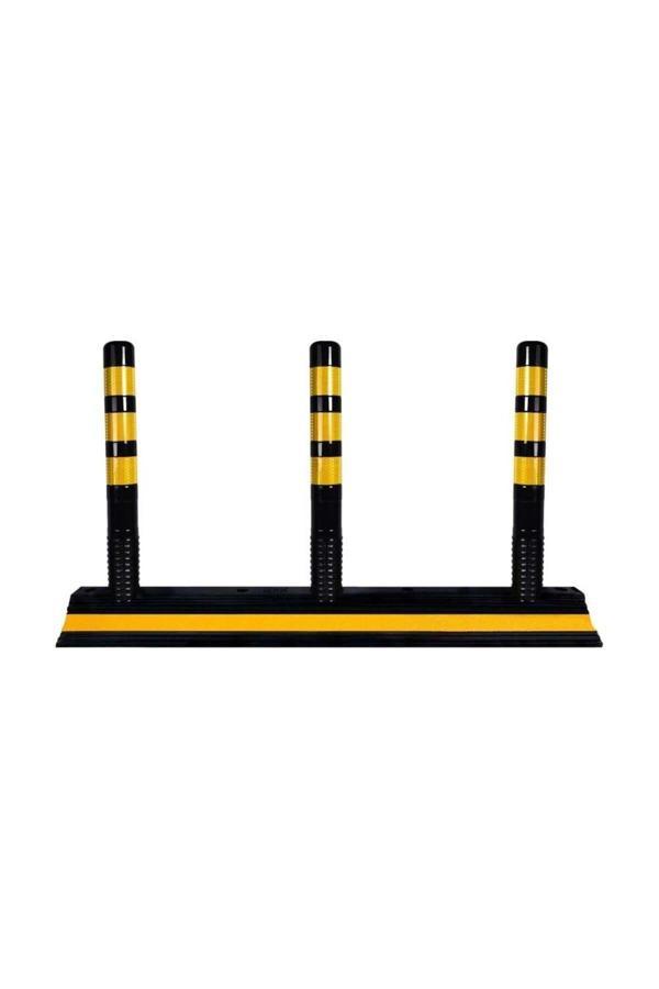 Hayat Trafik Siyah Tabanlı 3 Delinatörlü Şerit Düzenleme 134X24X10 Cm - Image 1