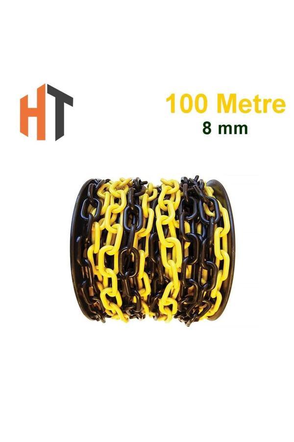 Hayat Trafik 100 Metre Plastik Zincir Sarı-Siyah (Kalın 8Mm) - Image 1