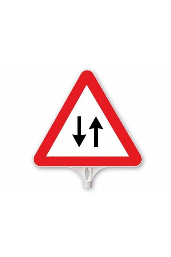 Hayat Trafik İki Yönlü Trafik Üçgen Levha Çift Taraflı Baskı - Image 1