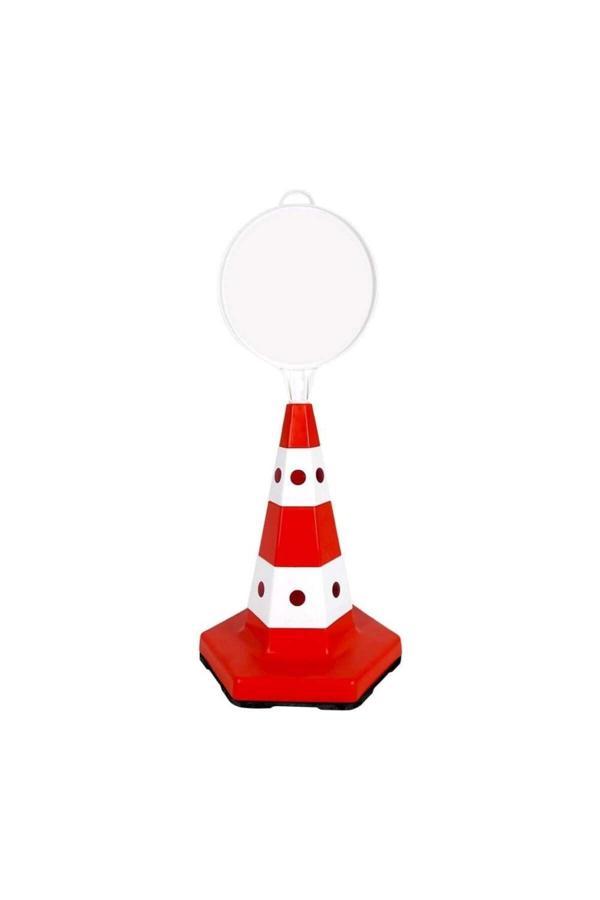 Hayat Trafik Klasik Kedi Gözlü Ağırlıklı Yuvarlak Boş Levhalı Trafik Koni Seti Trafik Dubası - Image 1