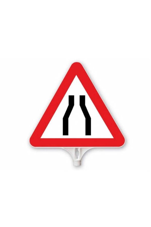 Hayat Trafik Her İki Taraftan Daralan Yol Üçgen Levha Çift Taraflı Baskı - Image 1