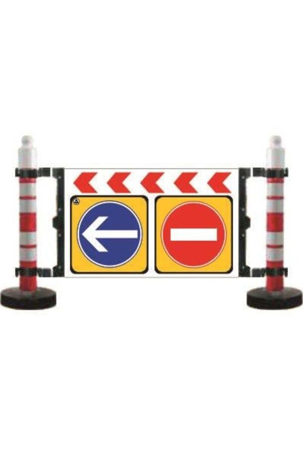 Hayat Trafik Dubalı Uyarı Levhalı Bariyer 181 X 120 Cm Sağ Yön - Dikkat - Image 1