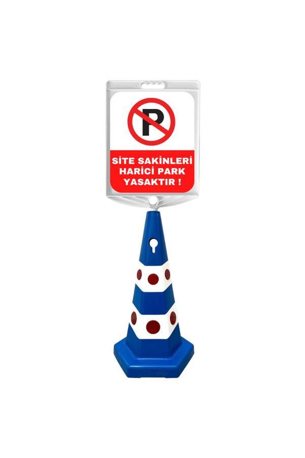Hayat Trafik Site Sakinleri Hariç Park Yasaktır Çift Taraf Baskı Mavi Ultra Kedi Gözlü Ağırlıklı Koni Seti Trafik - Image 1