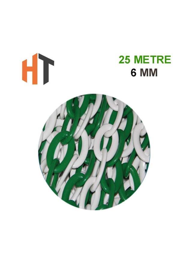 Hayat Trafik Plastik Zincir Yeşil-Beyaz 6 Mm X 25 Metre - Image 1
