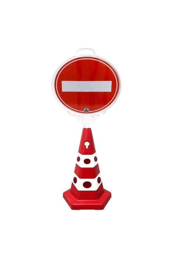 Hayat Trafik Girişi Olmayan Yoll Levhalı Tek Taraf Baskı + Kedi Gözlü Trafik Koni Seti Trafik Dubası - Image 1