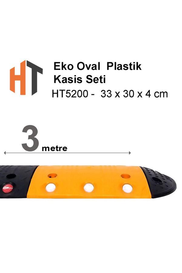 Hayat Trafik Eko Oval Hız Kesici, Plastik Kasis Seti 33X30X4 Cm 3 Metre - Image 1