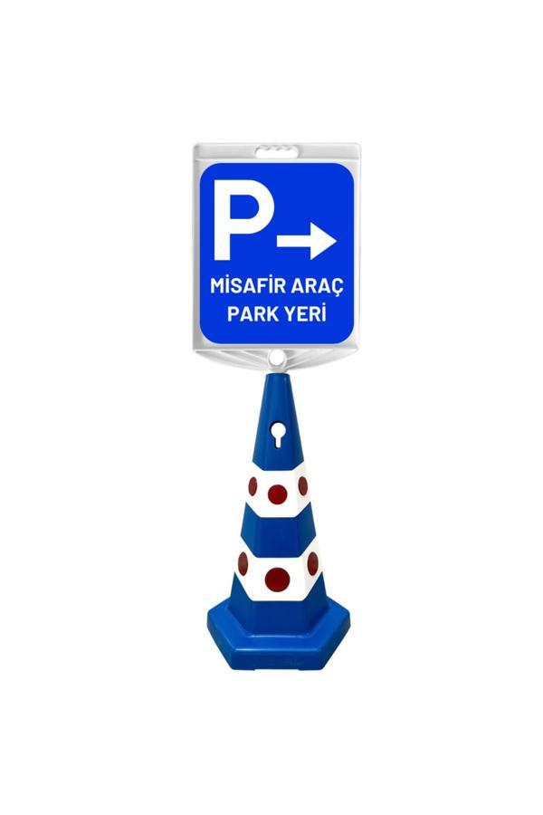 Hayat Trafik Misafir Araç Park Yeri Sağ Oklu Çift Taraf Baskı Mavi Ultra Kedi Gözlü Ağırlıklı Koni Seti Trafik Du - Image 1