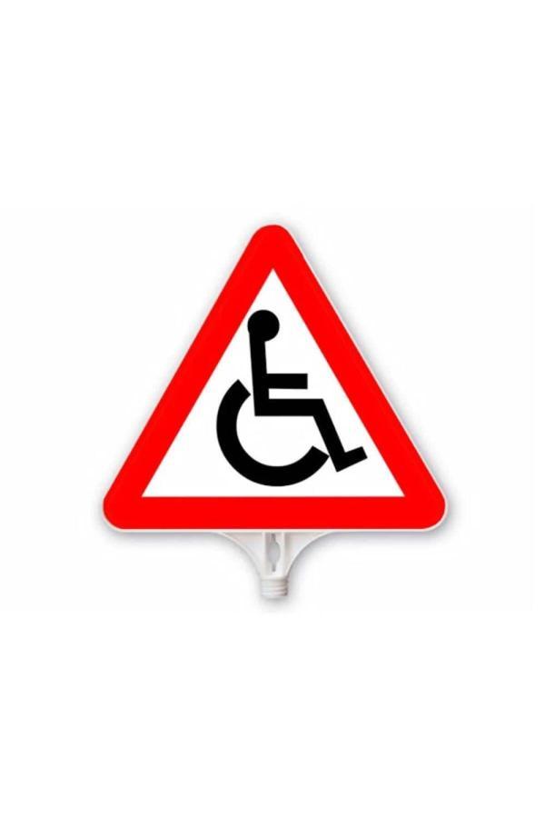 Hayat Trafik Engelli Park Yeri Üçgen Plastik Levha - Çift Taraflı Baskı - Image 1