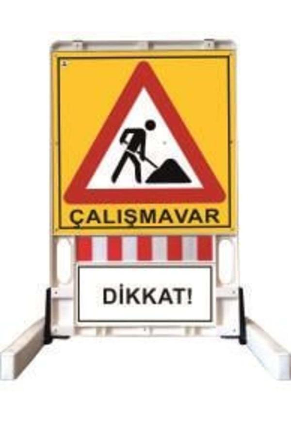 Hayat Trafik Katlanır Uyarı Levhalı Bariyer 150X90Cm - Image 1