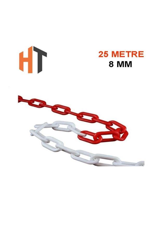 Hayat Trafik Plastik Zincir Kırmızı-Beyaz (Kalın 8Mm) 25 Metre - Image 1