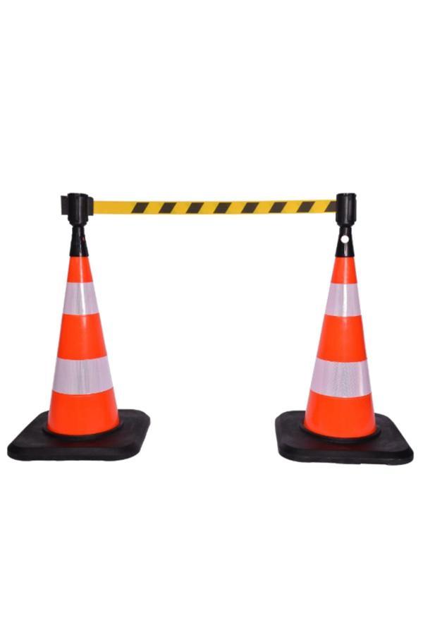 Hayat Trafik Delinatör, Koni Ve Dikme İçin İkaz Şeritli Mekanizma Sarı-Siyah - Image 1