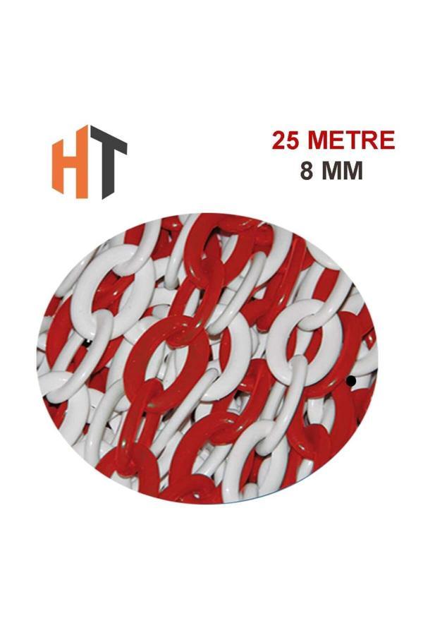Hayat Trafik Plastik Zincir Kırmızı-Beyaz 8 Mm X 25 Metre - Image 1