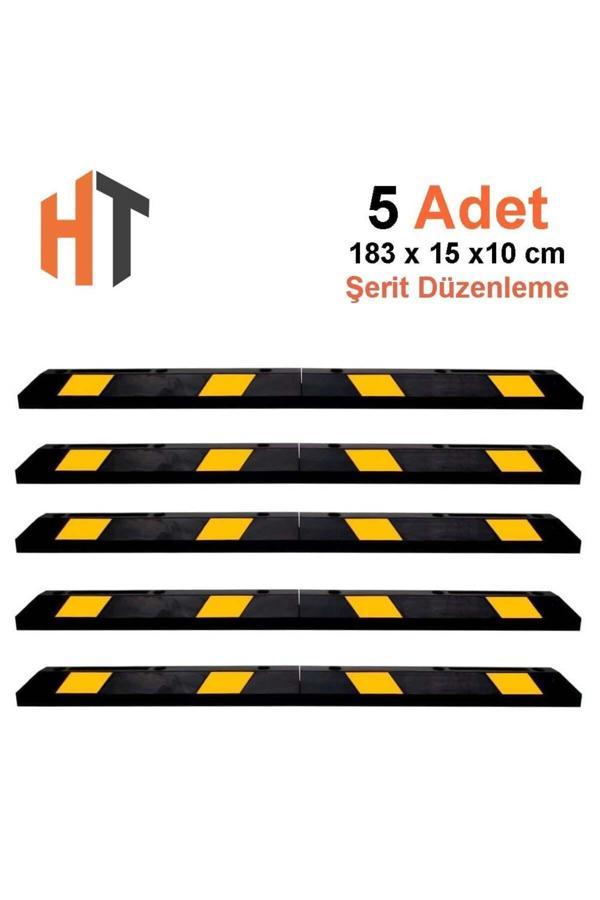 Hayat Trafik 5'Li Kauçuk Araç Stoperi, Oto Park Stoperi 183X15X10 Cm- Set - Image 1